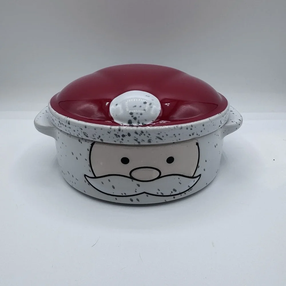 Decorative Ceramic Santa Claus Mini Casserole Dish or Brie Baker. (G4)